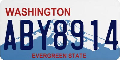 WA license plate ABY8914