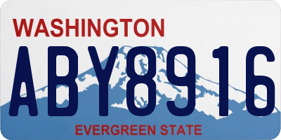 WA license plate ABY8916