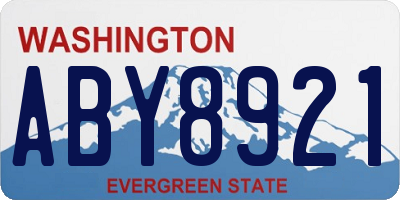 WA license plate ABY8921