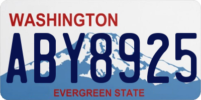 WA license plate ABY8925