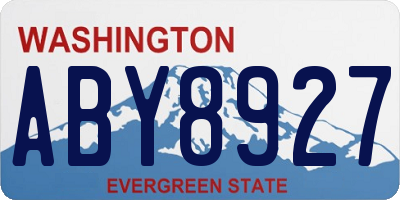 WA license plate ABY8927
