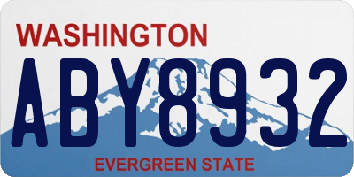 WA license plate ABY8932