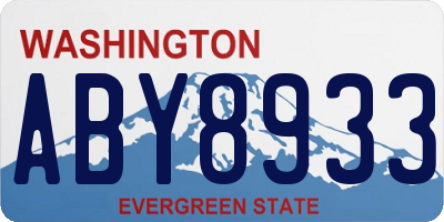 WA license plate ABY8933