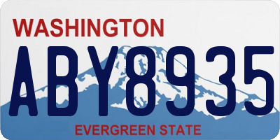 WA license plate ABY8935