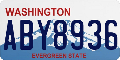 WA license plate ABY8936