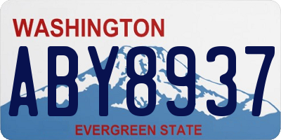 WA license plate ABY8937