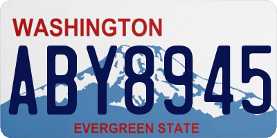 WA license plate ABY8945