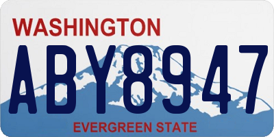 WA license plate ABY8947