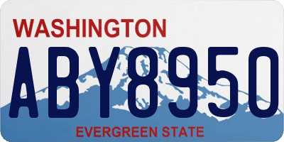 WA license plate ABY8950