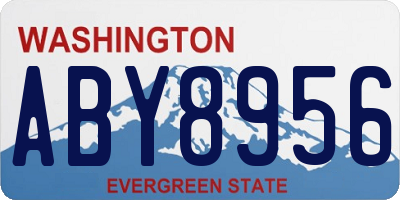 WA license plate ABY8956