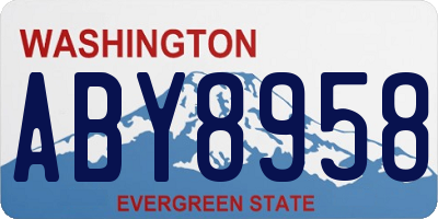 WA license plate ABY8958