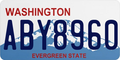 WA license plate ABY8960