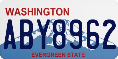 WA license plate ABY8962