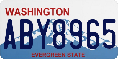 WA license plate ABY8965