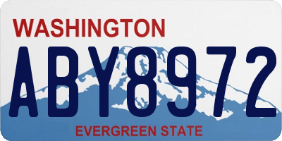 WA license plate ABY8972