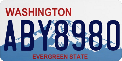 WA license plate ABY8980