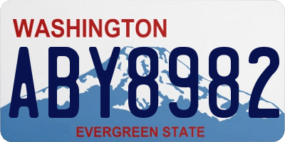 WA license plate ABY8982