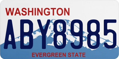 WA license plate ABY8985