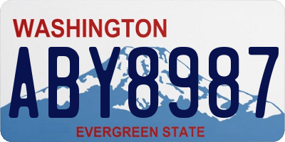 WA license plate ABY8987