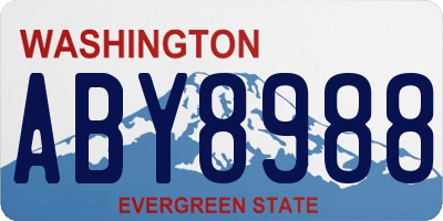 WA license plate ABY8988