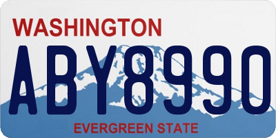 WA license plate ABY8990