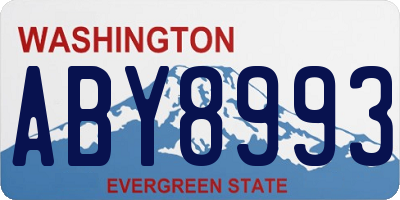 WA license plate ABY8993