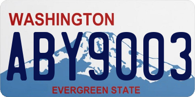 WA license plate ABY9003