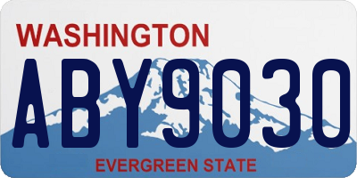 WA license plate ABY9030