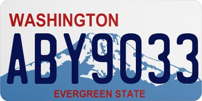 WA license plate ABY9033