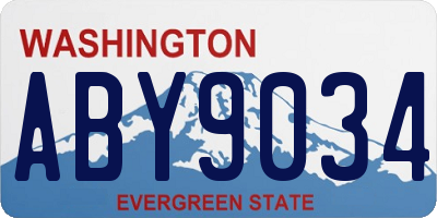 WA license plate ABY9034