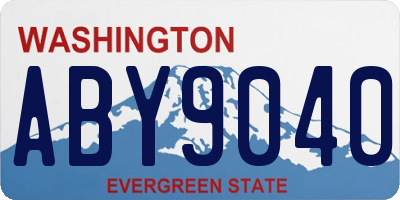WA license plate ABY9040