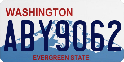 WA license plate ABY9062