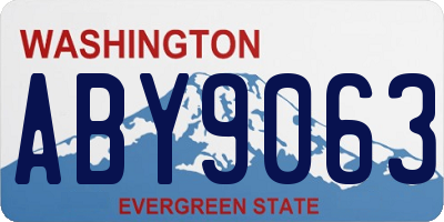 WA license plate ABY9063