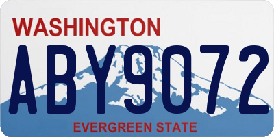 WA license plate ABY9072