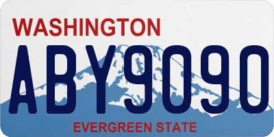 WA license plate ABY9090