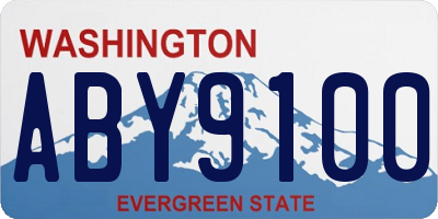 WA license plate ABY9100