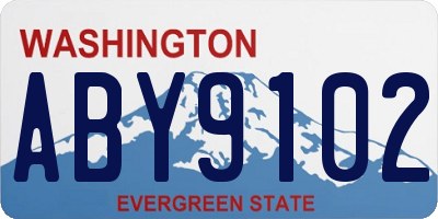 WA license plate ABY9102
