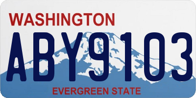 WA license plate ABY9103