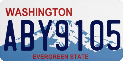 WA license plate ABY9105