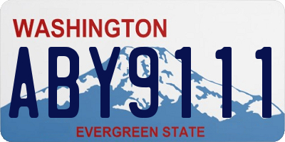 WA license plate ABY9111