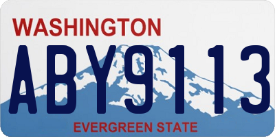 WA license plate ABY9113
