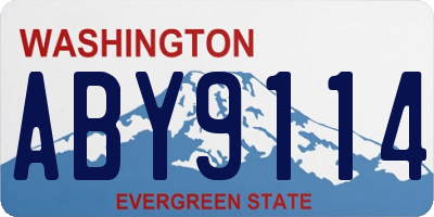 WA license plate ABY9114