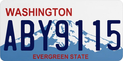 WA license plate ABY9115