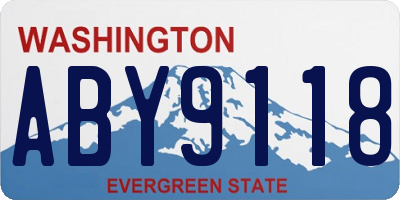 WA license plate ABY9118