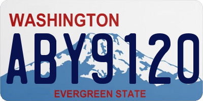 WA license plate ABY9120
