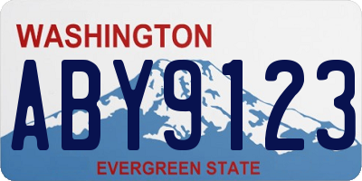 WA license plate ABY9123