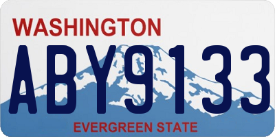 WA license plate ABY9133