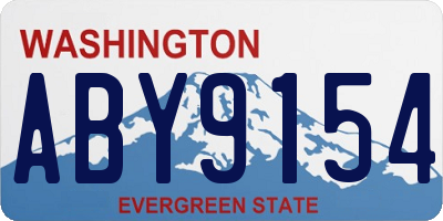 WA license plate ABY9154
