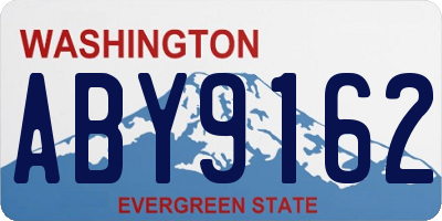 WA license plate ABY9162