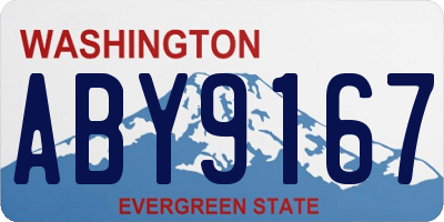 WA license plate ABY9167